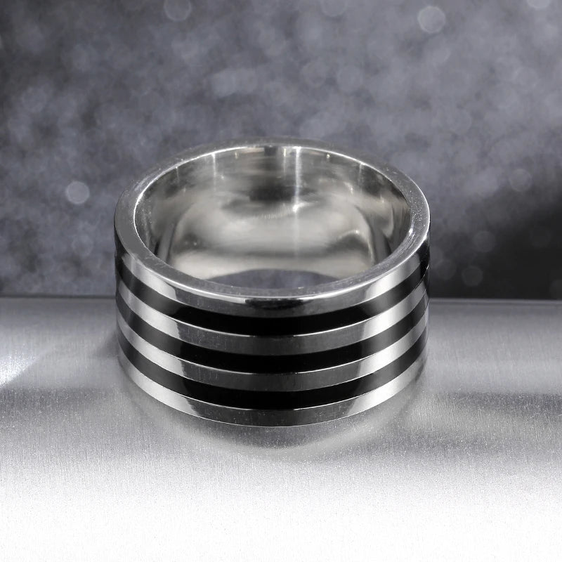 10mm Wide Band Ring — Stainless Steel