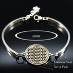Flower of Life Silver Bracelet — Stainless Steel