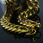 Heavy 16/20mm Gold Color Cuban Curb Link Chain Stainless Steel Necklace Mens Gift Custom Size 7-40inch