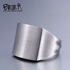 Polished Signet Band Ring — Stainless Steel