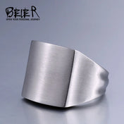 Polished Signet Band Ring — Stainless Steel