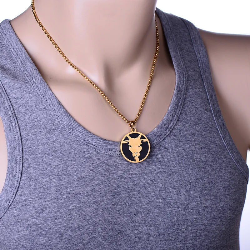 Scorpio 12 Constellations Necklace For Men/Women Birthday Gifts Gold Color Stainless Steel Amulet Pendant Zodiac Sign