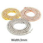 THE BLING KING Hiphop 1 Row Tennis Chains Choker Iced Out Rhinestones Necklace For Men 3mm 4mm 5mm Width
