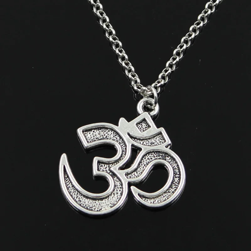New Fashion Yoga Om Pendants Round Cross Chain Short Long Mens Womens Silver Color Necklace Jewelry Gift