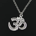 New Fashion Yoga Om Pendants Round Cross Chain Short Long Mens Womens Silver Color Necklace Jewelry Gift