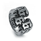 European And American Men's Punk Stainless Steel Digital 666 Ring Jewelry