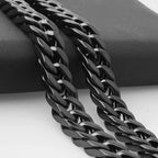 7''-40'' Wide 6/8/10/12/15/17/19mm Black Top Quality Stainless Steel Men Cuban Link Chain Curb Necklace Fashion Gifts