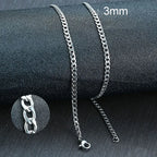 Vnox Men's Cuban Link Chain Necklace Stainless Steel Black Gold Color Male Choker colar Jewelry Gifts for Him