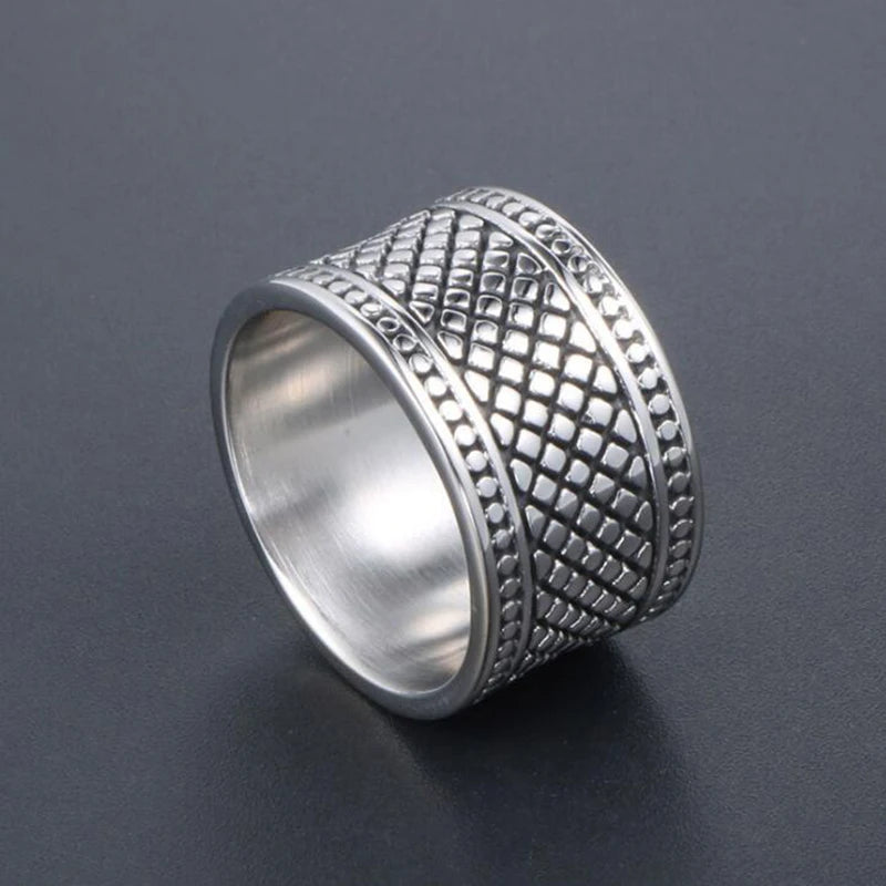 12MM Wide Ring Men Solid Stainless Steel Boys Mens Rings Man Big Size 12 13 Fashion New Male Biker Jewelry Gifts