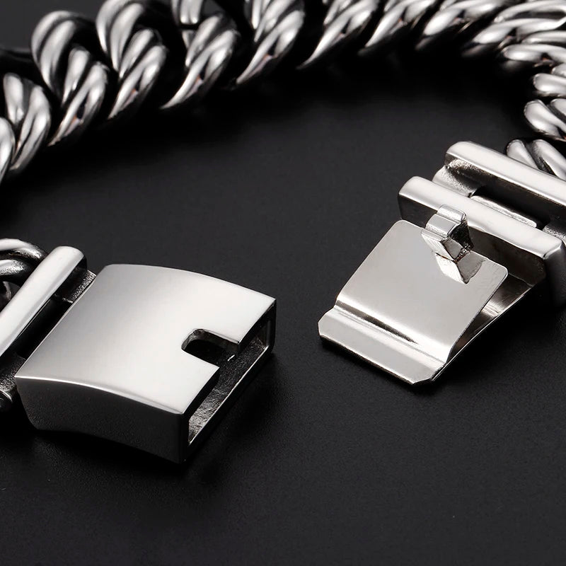 22MM Stainless Steel Chain Men‘s On Hand Chain Wrist Bracelets Biker Jewelry Bracelets For Man Mannen Armband Gift For