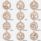 12 Zodiac Sign Constellations Pendant Necklace For Women Men 585 Rose Gold Color Necklace Birthday Gifts Drop Shipping