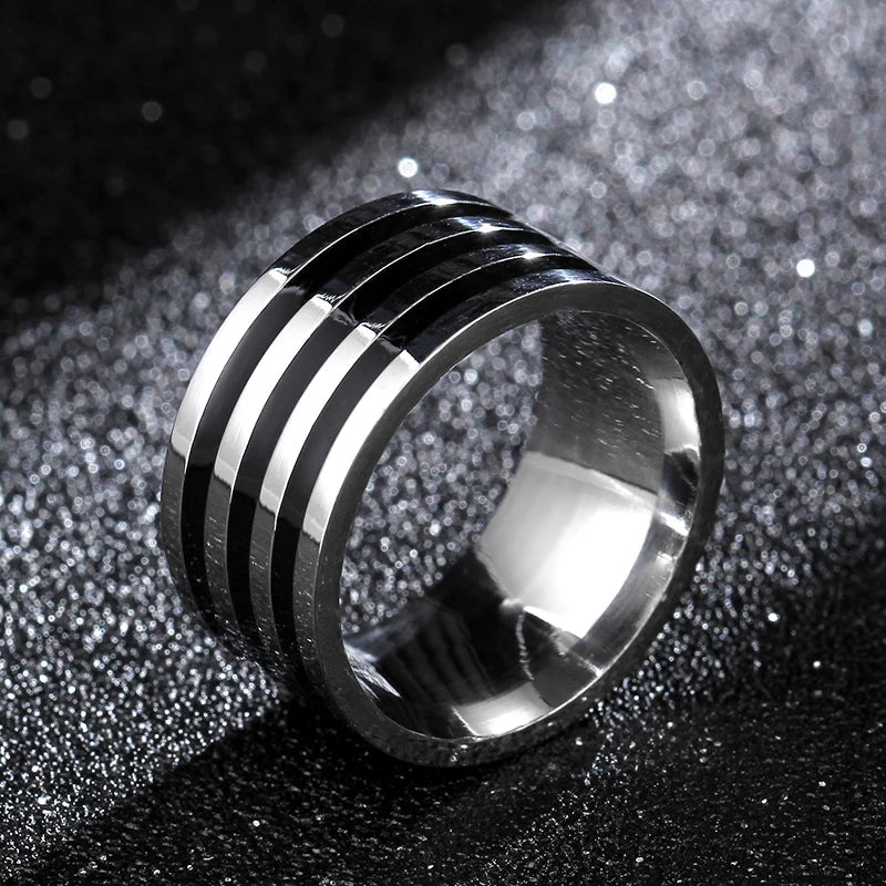 10mm Wide Band Ring — Stainless Steel