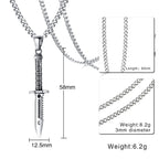 Supernatural Sword Dagger Knife Necklace Pendant for Men Stainless Steel Male Bike Jewelry
