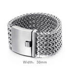 Mesh Link Bracelet, Multiple Widths — Stainless Steel