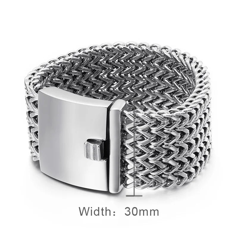 Mesh Link Bracelet, Multiple Widths — Stainless Steel