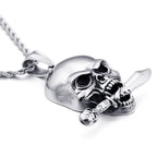 Rocker Skull Head Pendant Necklace For Men Jewelry Accessory Stainless Steel Best Friends Ghost Necklaces & Pendants