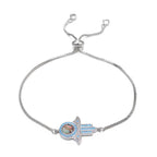 Iced Out Hamsa Copper Bracelet — Adjustable