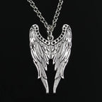 Angel Wings Pendant Necklace — Silver, 40-80cm