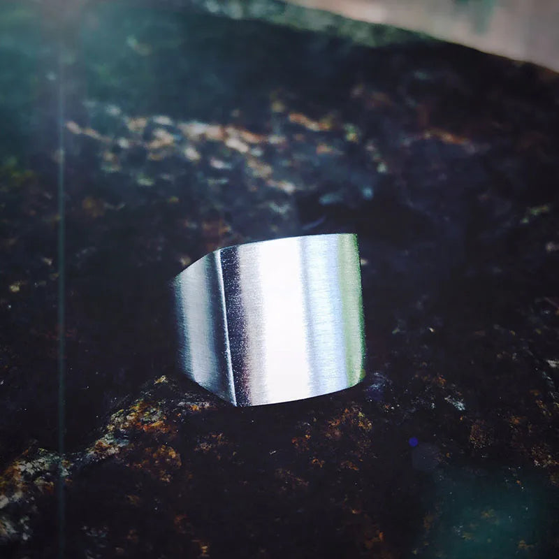 Polished Signet Band Ring — Stainless Steel