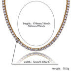 TOPGRILLZ 5MM  Iced Out Bling AAA Zircon 1 Row Tennis Chain Necklace Men Hip hop Jewelry dropshipping