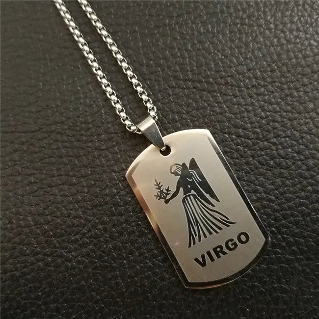 Scorpio 12 Constellations Necklace Birthday Gifts Gold Color Stainless Steel Amulet Pendant Zodiac Sign Jewelry Collier