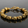 Gothic Stainless Steel Ghost Skull Heads Beads Bracelet for Men 8MM Natural Stone Men‘s Beaded Bracelets Rock Skeleton