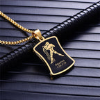 Scorpio 12 Constellations Necklace Birthday Gifts Gold Color Stainless Steel Amulet Pendant Zodiac Sign Jewelry Collier