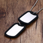 Double Dog Tag ID Pendant Necklace 24 Inch — Stainless Steel