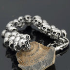 Solid Stainless Steel Death Head Bracelet Men Skull Gothic Bikers Jewelry Punk Rock Men's Bracelets & Bangles Mannen