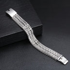 Gold Color Stainless Steel Bracelet Men 18MM Double Row Franco Curb Chain Men's Bracelets & Bangles Mannen Armband