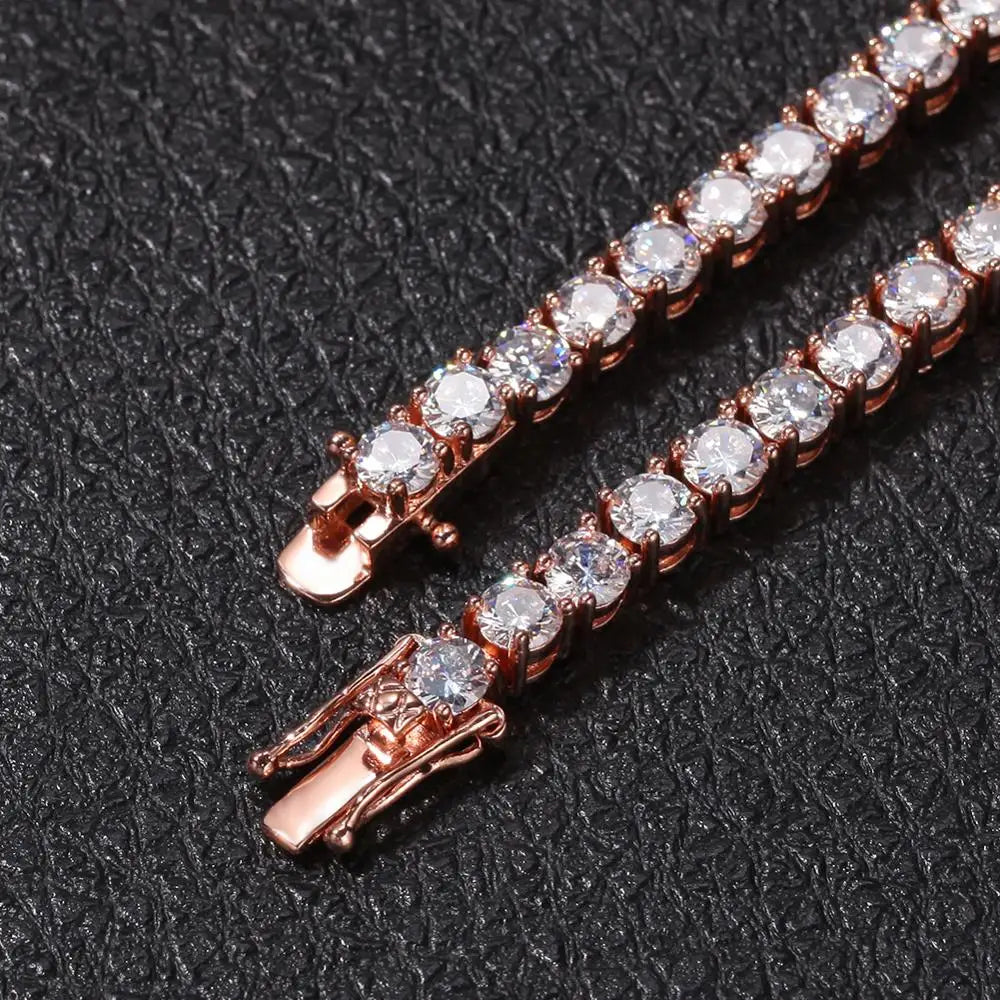 TBTK Fashion 3mm/4mm/5mm One Row Iced Out Chain AAA Zirconia Tennis Bracelet Hiphop Charms Wrist Luxury Jewelry