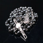 New Rosary 6mm hematite mineral Rosary necklace hematite Rosary chain jewelry with hematite beads