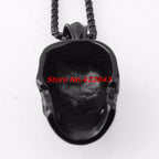 Gothic Black Skull Pendant Box Chain — SS