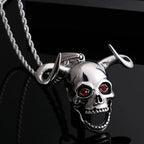 Punk Stainless Steel Animal Necklace For Men Cool Cow Horn & Skull Head Necklaces & Pendants Jewelry Making Boys'