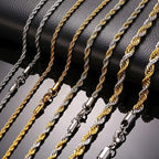 Twisted Wave Rope Chain Necklace — Gold