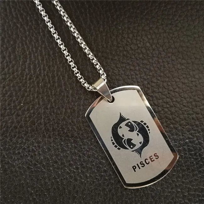 Scorpio 12 Constellations Necklace Birthday Gifts Gold Color Stainless Steel Amulet Pendant Zodiac Sign Jewelry Collier