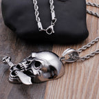 Rocker Skull Head Pendant Necklace For Men Jewelry Accessory Stainless Steel Best Friends Ghost Necklaces & Pendants