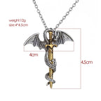 Dragon Cross Pendant Necklace — Vintage