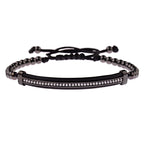2020 Classic Luxury CZ Black Zircon Long Tubes&4MM Copper Beads Macrame Men Bracelets&Bangles For Women Jewelry Bileklik