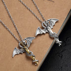 Dragon Cross Pendant Necklace — Vintage