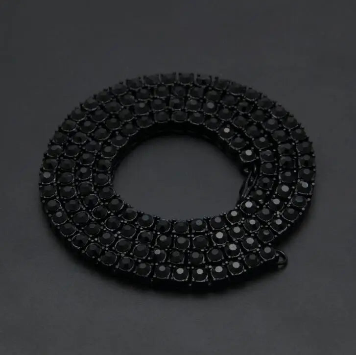 TBTK One Row Tennis Link Chain Choker Necklace Paved Bling Crystal Zircon Punk Style Man Luxury Hiphop Jewelry
