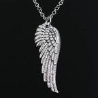 Angel Wing Pendant Necklace — Silver, 40-80cm