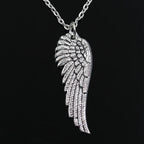 Angel Wing Pendant Necklace — Silver, 40-80cm