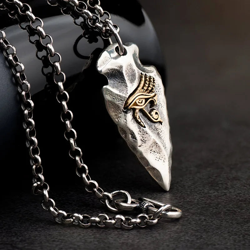 Eye of Horus Silver-Tone Pendant Necklace
