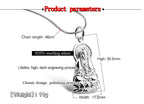Chinese style Silver necklace Male/Female Suitable Jewelry God Buddha Pendant Classic Design Collarbone Neck Chain