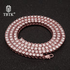 TBTK One Row Tennis Link Chain Choker Necklace Paved Bling Crystal Zircon Punk Style Man Luxury Hiphop Jewelry