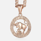 12 Zodiac Sign Constellations Pendant Necklace For Women Men 585 Rose Gold Color Necklace Birthday Gifts Drop Shipping