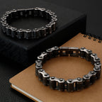 Retro Stainless Steel Motorcycle Chain Bracelet Men 13MM Width Rock And Roll Men's Bracelets On Hand Male Jewelry