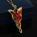 Gold Silver Color The Arwen Evenstar Pendant Necklace Red White Crystal stones Necklace Charm Jewelery Gifts For Women Cosplay