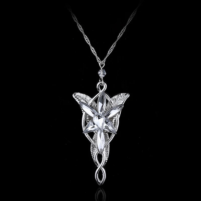 Gold Silver Color The Arwen Evenstar Pendant Necklace Red White Crystal stones Necklace Charm Jewelery Gifts For Women Cosplay